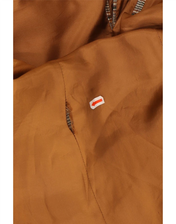 Jaqueta blazer masculina VINTAGE com 2 botões UK 40 grande poliéster xadrez cinza