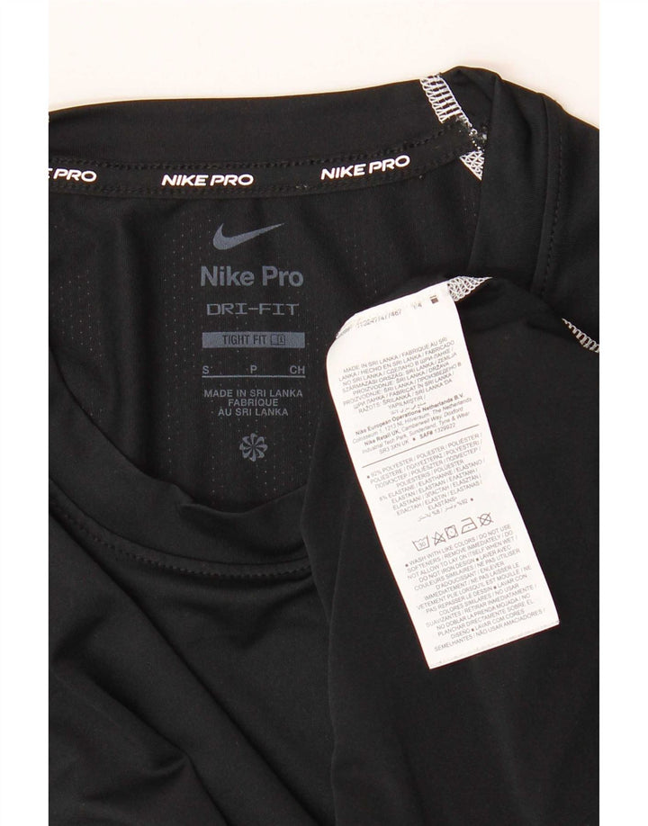 Top gráfico masculino Nike Tight Fit manga comprida pequeno poliéster preto