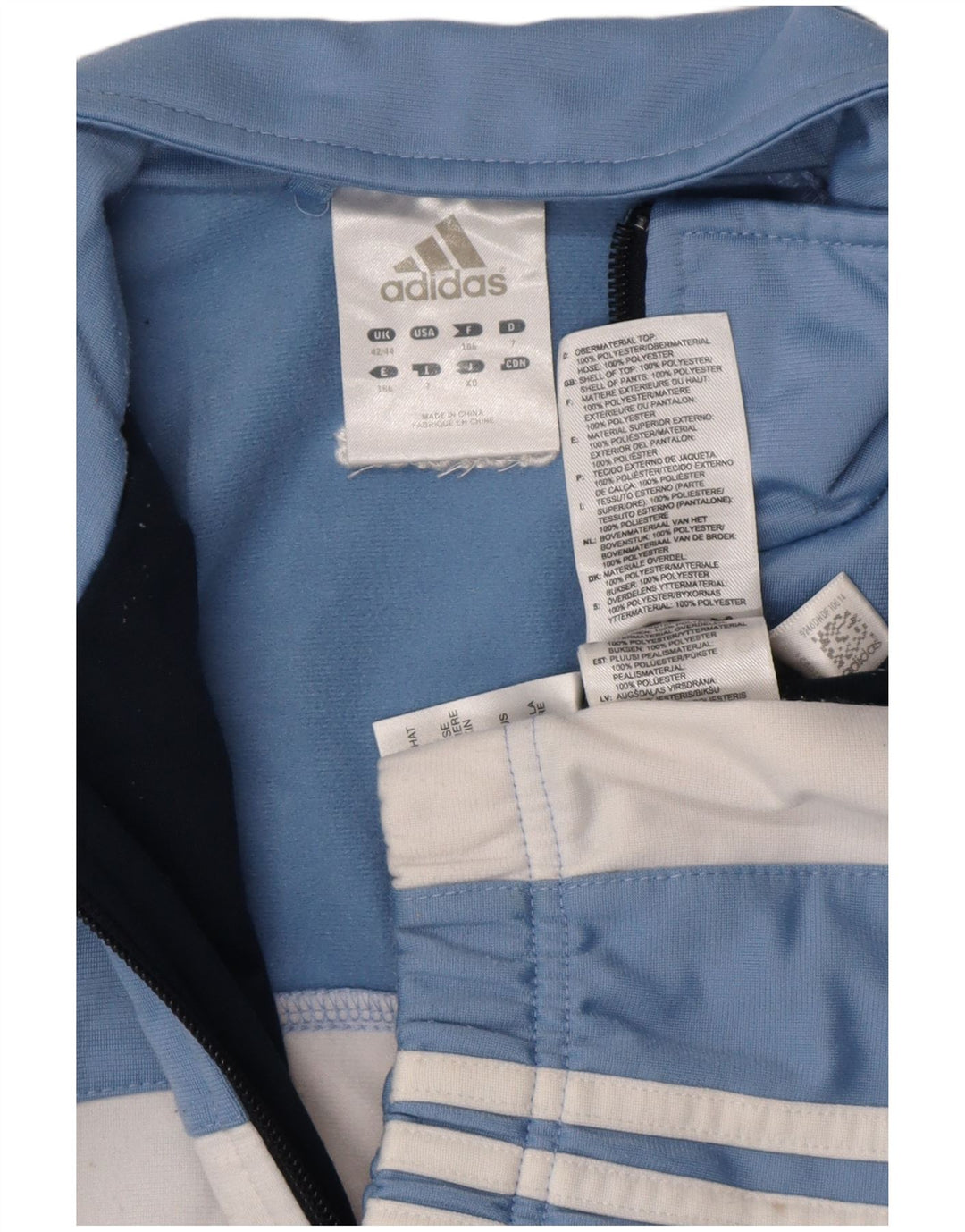 Adidas Mens Tracksuit Top Jacket UK 42/44 Grande Azul Colorblock Poliéster