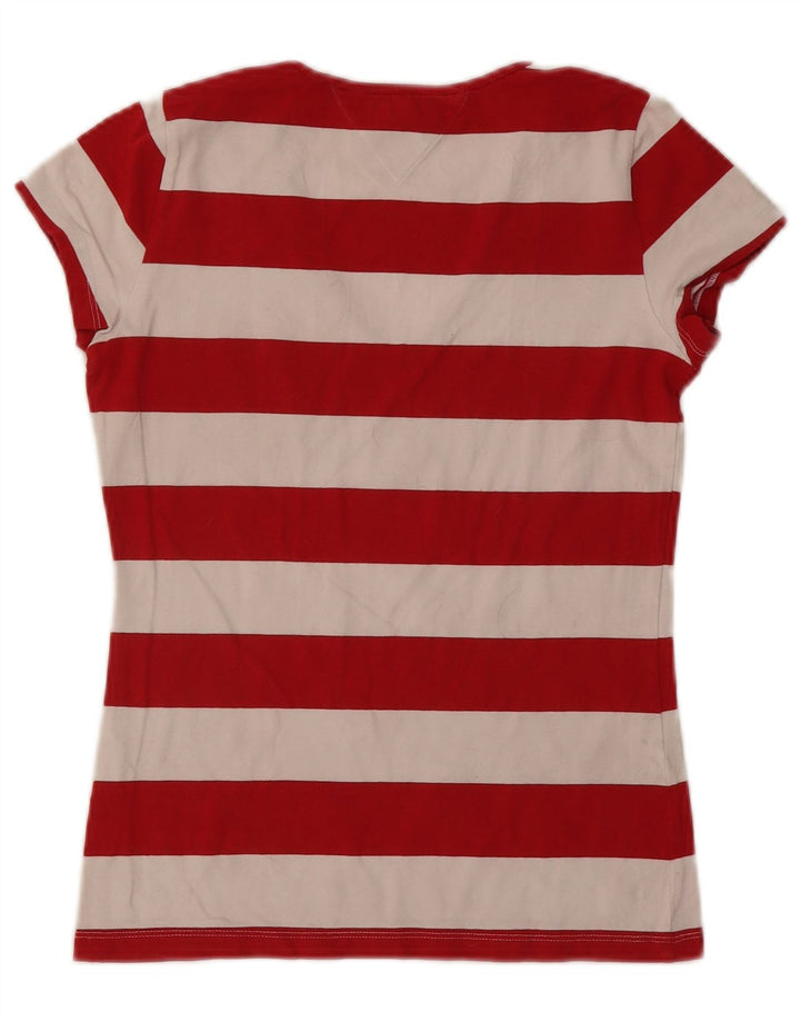 Camiseta feminina TOMMY HILFIGER UK 12 algodão listrado vermelho médio