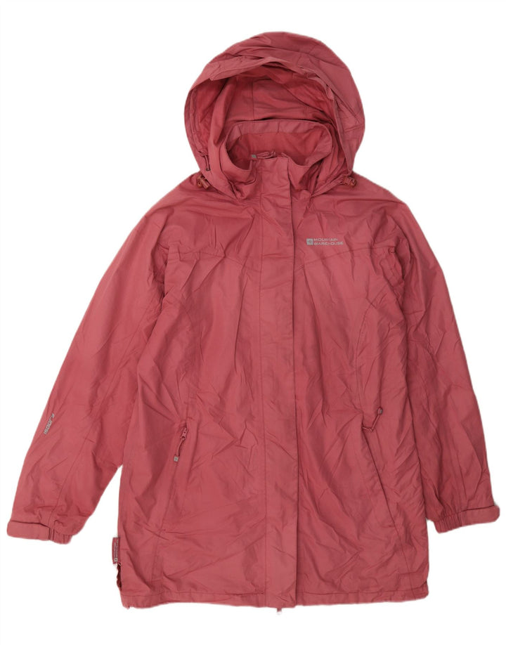 Capa de chuva encapuçado Reino Unido 14 grande poliéster rosa das mulheres do armazém da montanha