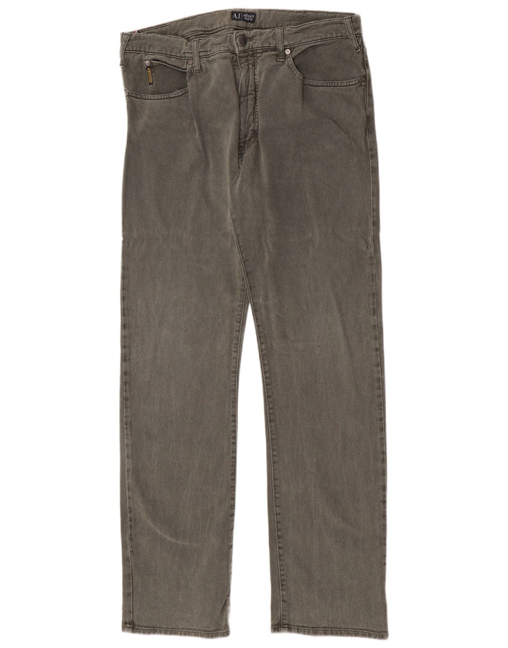 Calça jeans reta masculina Armani W36 L34 algodão verde