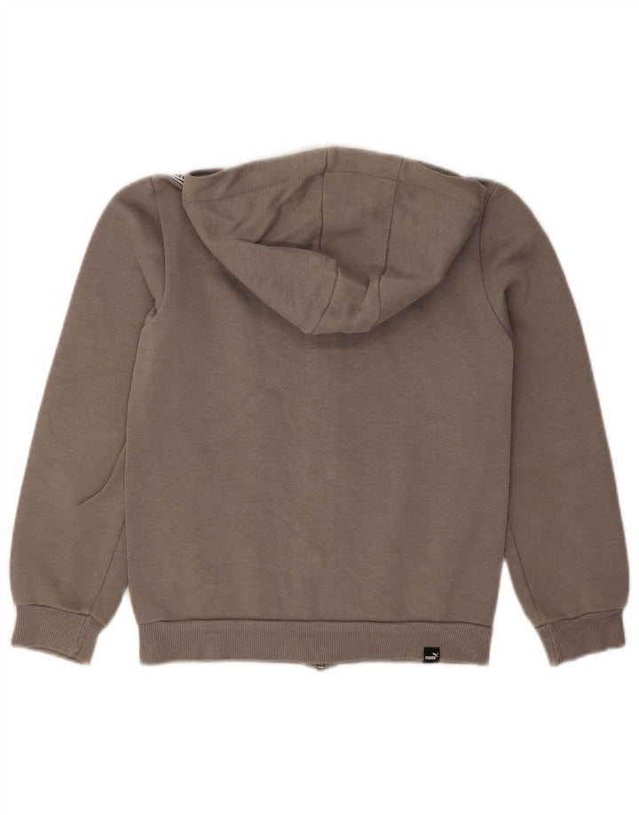 Suéter PUMA Boys Zip com capuz 9-10 anos algodão cinza