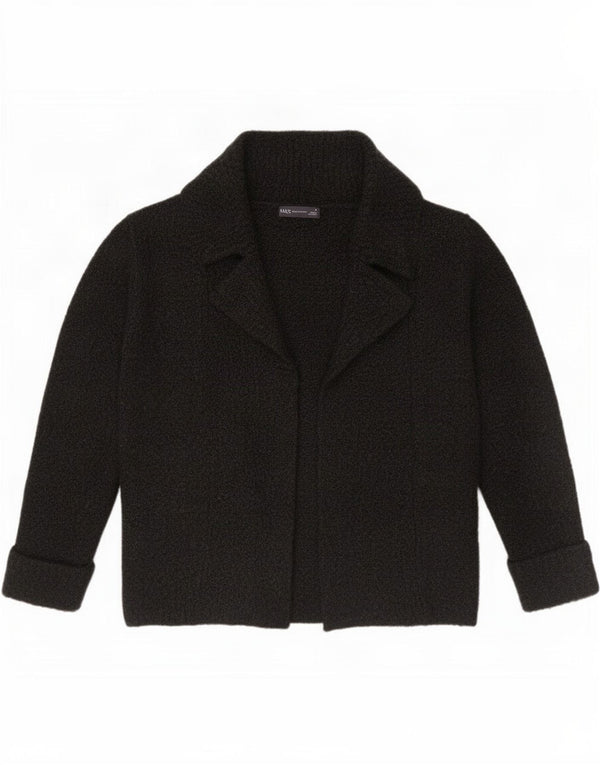 Suéter de cardigã aberto feminino Marks & Spencer Reino Unido 12 acrílico preto médio