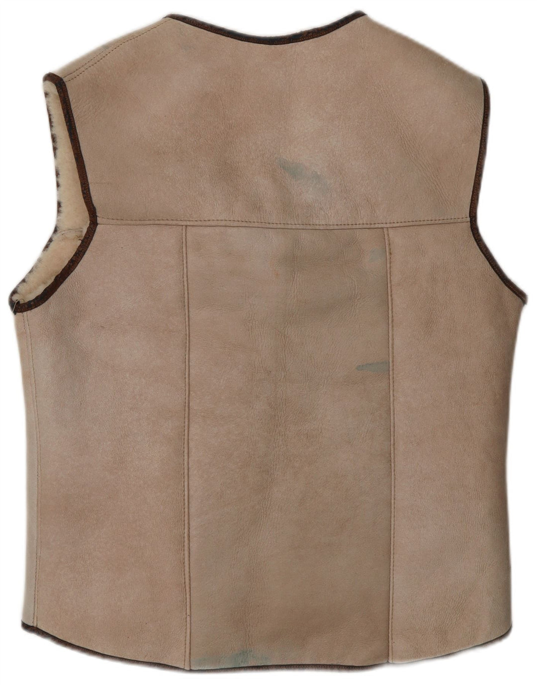 Colete Sherpa feminino VINTAGE UK 14 médio bege