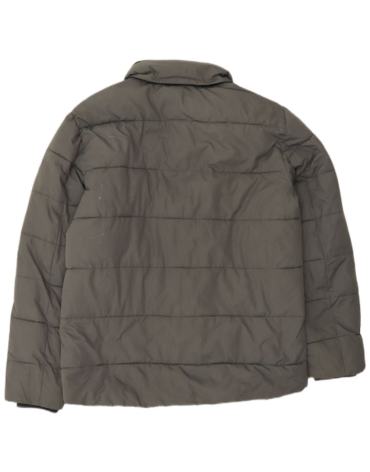 Jaqueta masculina acolchoada com capuz LOTTO UK 42 XL poliéster cinza
