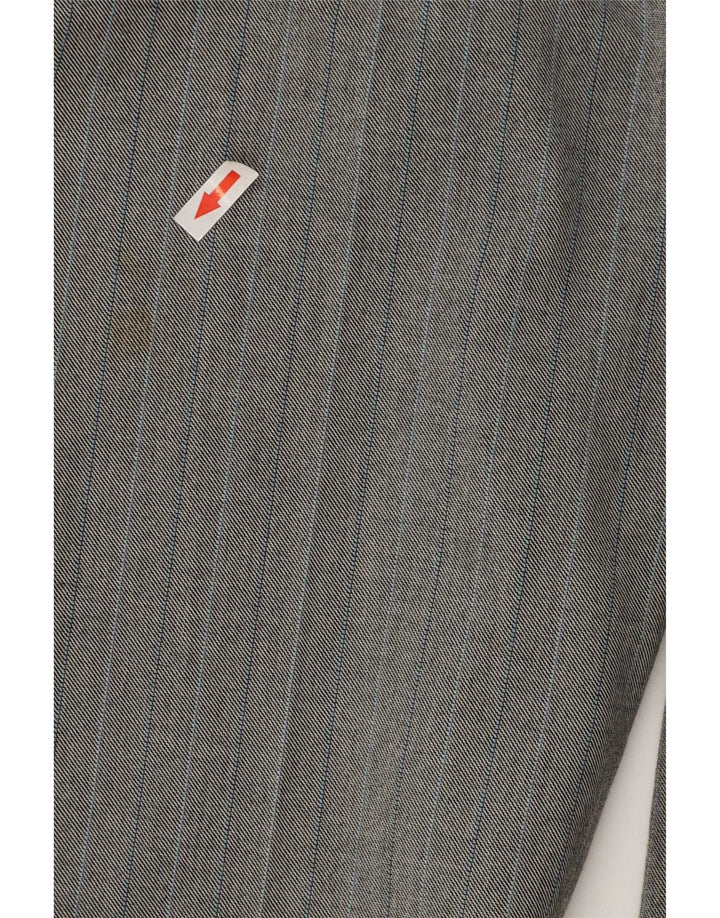 Calça casual feminina Marks & Spencer Reino Unido 12 médio W30 L34 cinza listrado