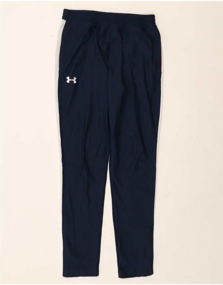 Calça de treino masculina Under Armour médio azul marinho colorblock poliéster