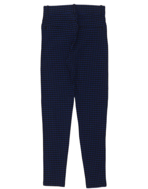Calça feminina casual skinny Zara pequena W26 L28 azul guingão