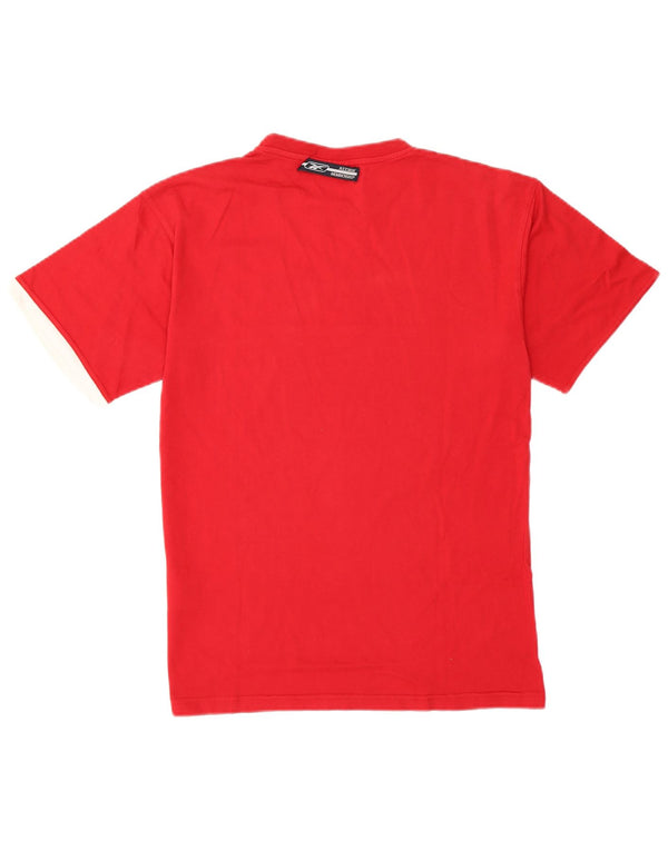 Camiseta masculina Reebok Top XS de algodão listrado vermelho