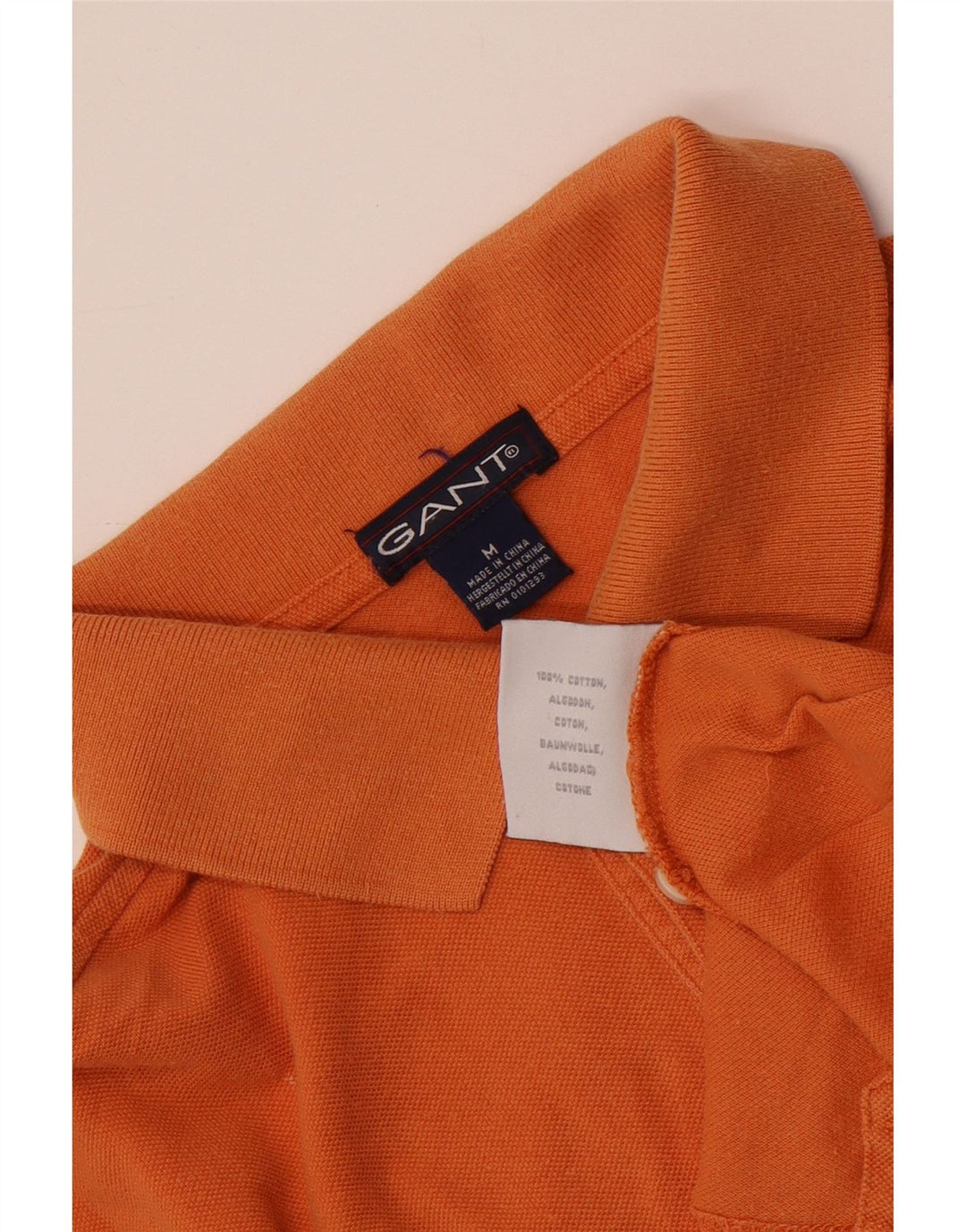 Camisa polo masculina Gant médio algodão listrado laranja
