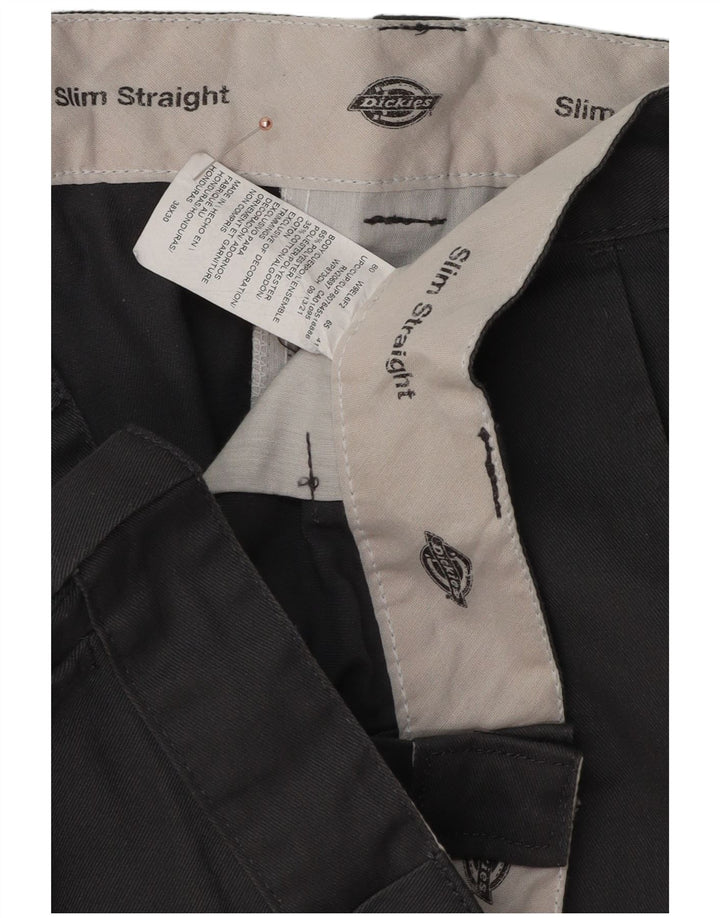 Calças Chino Masculinas Dickies Slim Straight W38 L30 Cinza Poliéster