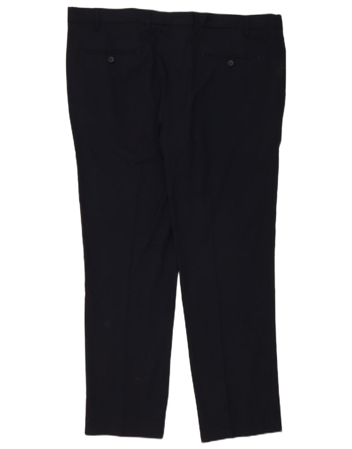 Calça Chino Slim Masculina Marks & Spencer W42 L31 Azul Marinho Poliéster
