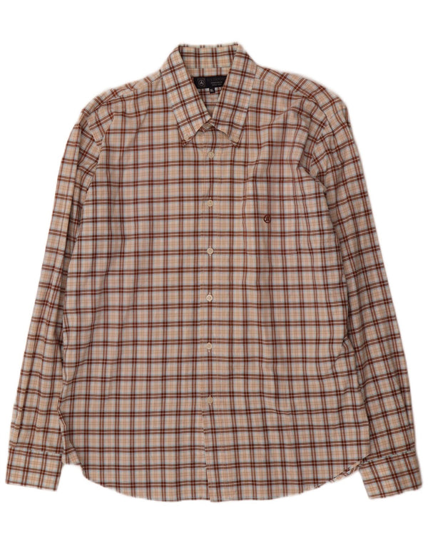 Camisa masculina Ivy Oxford XL marrom xadrez algodão