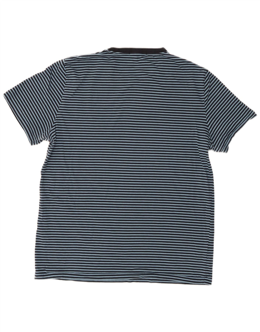 Camiseta masculina Fred Perry grande algodão listrado azul marinho