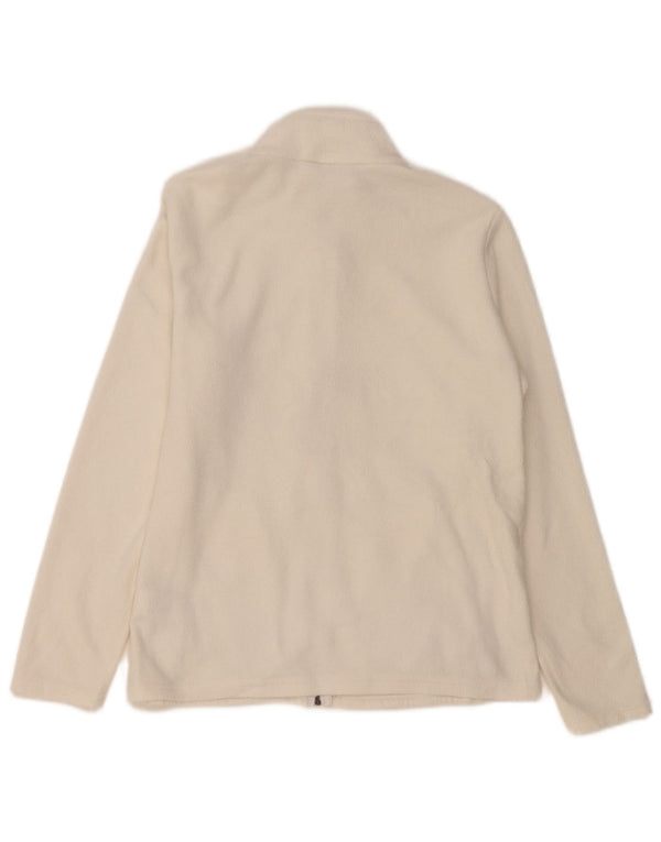 Jaqueta de lã feminina Marks & Spencer Reino Unido 14 grande poliéster branco
