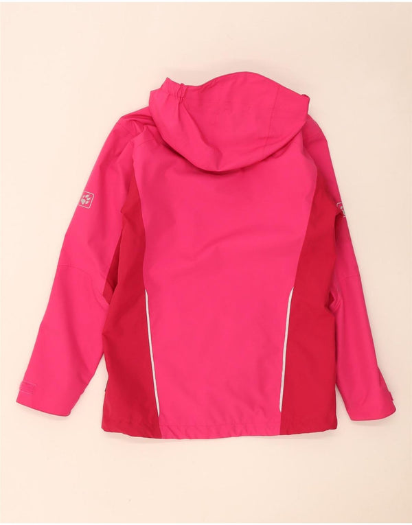 Jaqueta de chuva com capuz para meninas Jack Wolfskin 13-14 anos rosa colorblock