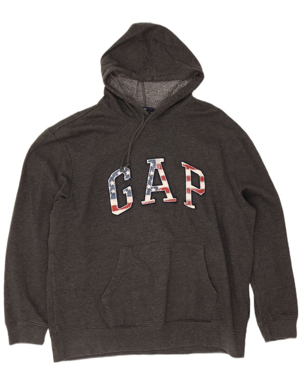 Suéter com capuz gráfico masculino Gap 2XL cinza