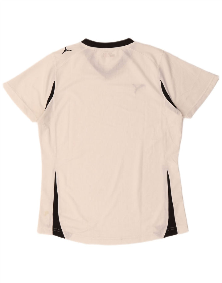 Camiseta feminina Puma UK 16 grande bloco colorido branco poliéster