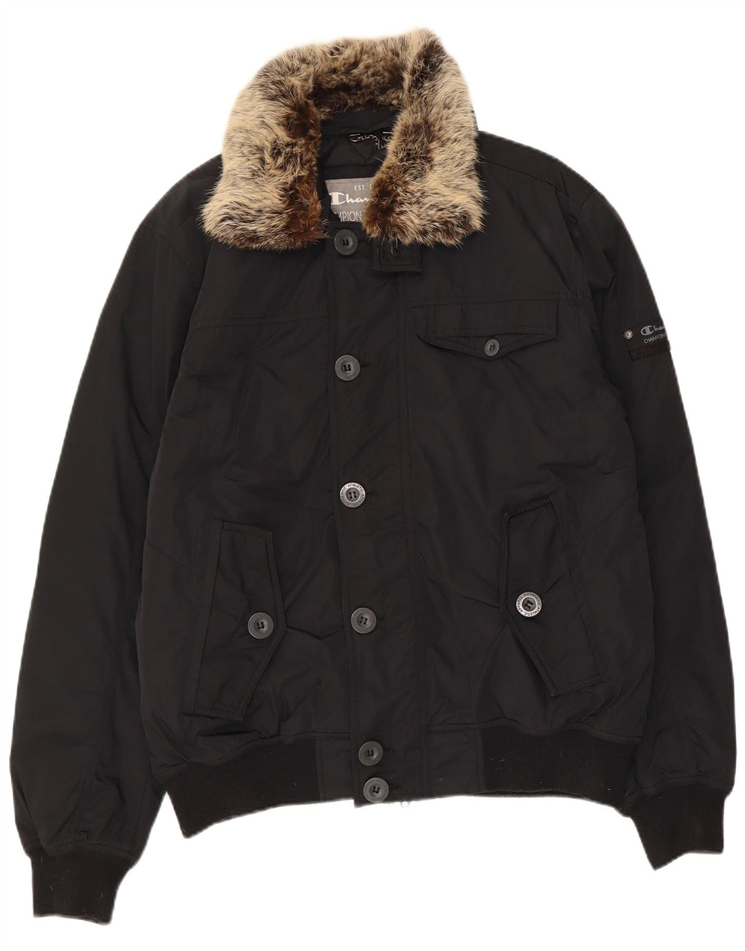 Jaqueta bomber masculina CHAMPION UK 40 grande preta