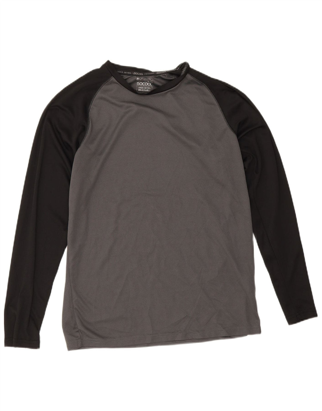 Mountain Warehouse Mens IsoCool Top Manga Longa Pequeno Colourblock Cinza