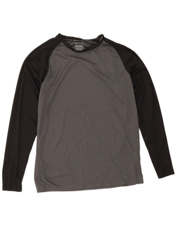 Mountain Warehouse Mens IsoCool Top Manga Longa Pequeno Colourblock Cinza
