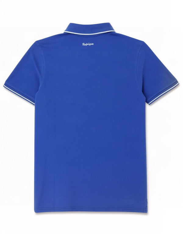 Camisa polo masculina Refrigue pequena azul algodão
