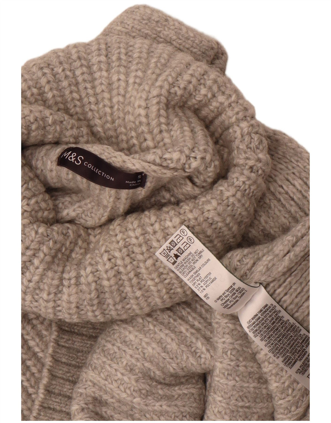 Regata feminina Marks & Spencer com gola redonda e colete UK 10 poliéster cinza pequeno