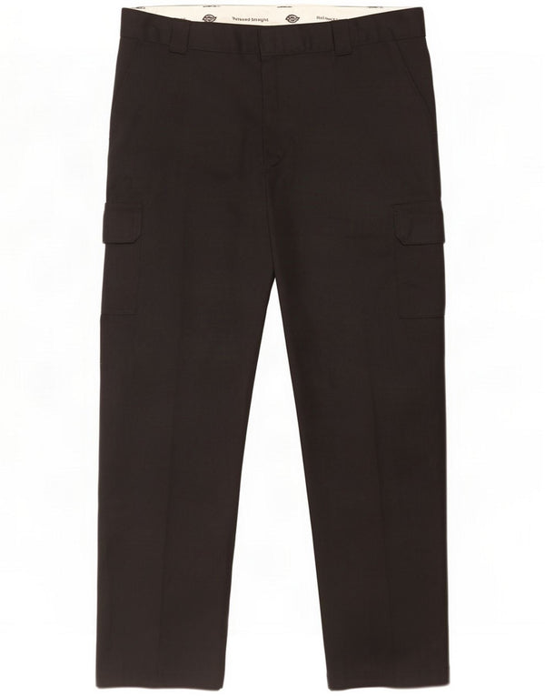 Dickies Mens Relaxed Fit Straight Cargo Calças W44 L32 Poliéster Preto