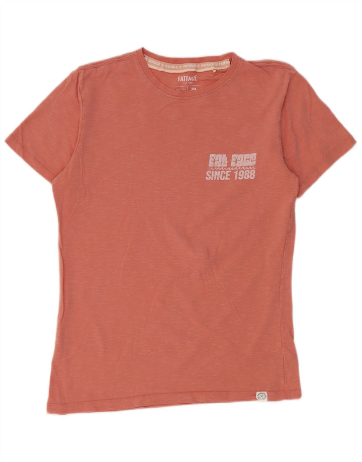 Camiseta masculina com estampa regular Fat Face, algodão rosa pequeno