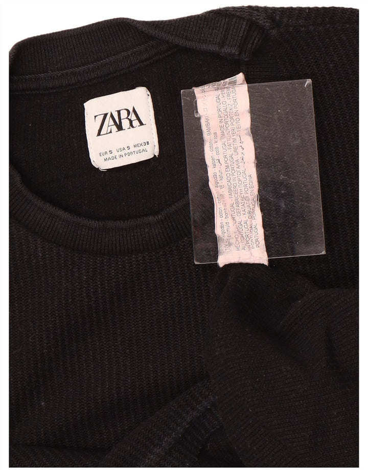 Camiseta masculina ZARA top pequeno algodão preto