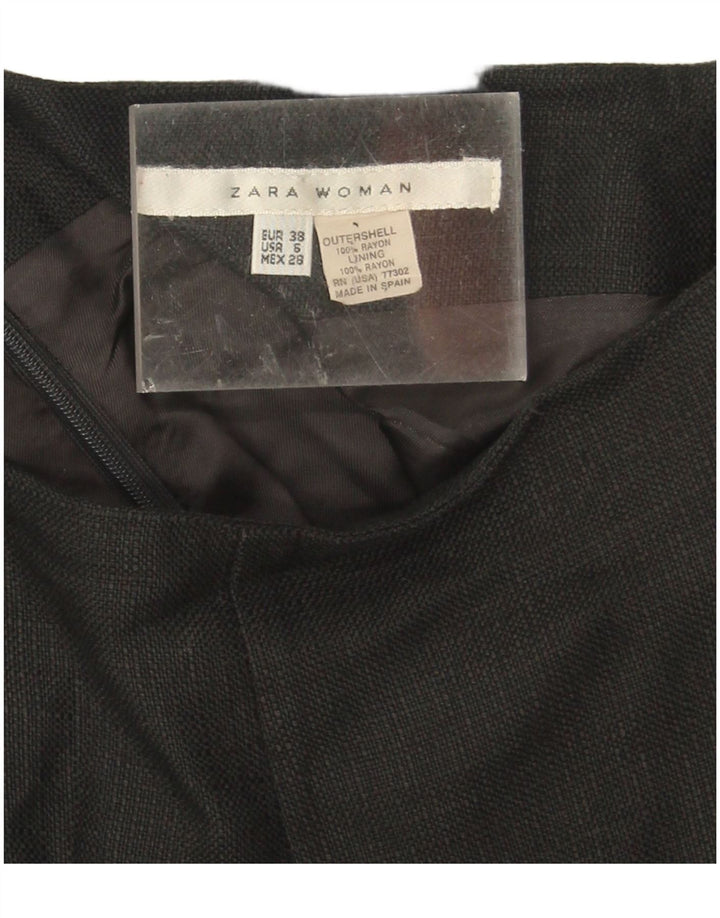 Saia reta feminina Zara UE 38 pequena W28 rayon preto