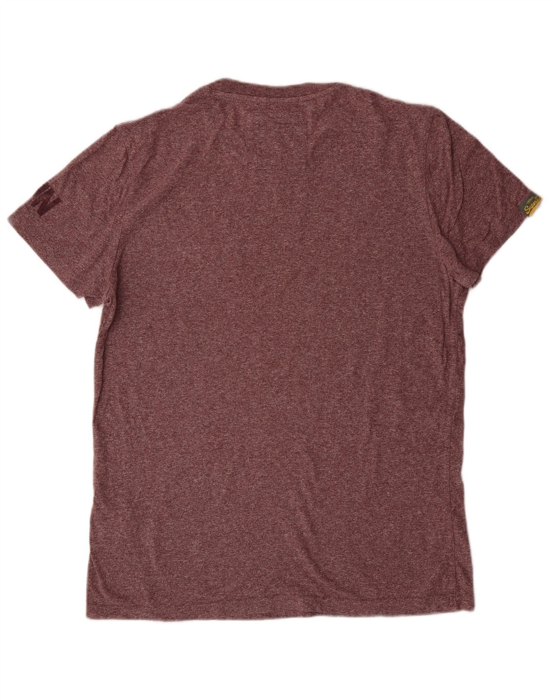 Camiseta feminina Superdry com estampa gráfica grande algodão manchado marrom