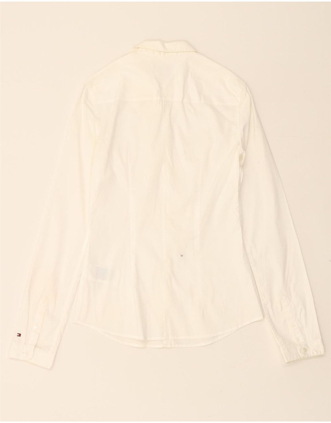 TOMMY HILFIGER Womens Slim Fit Shirt US 2 XS White Cotton Vintage Tommy Hilfiger and Second-Hand Tommy Hilfiger from Messina Hembry 