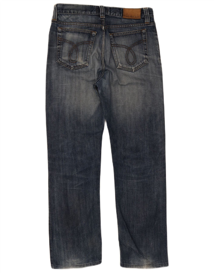 Calça jeans masculina Calvin Klein desgastada W30 L23 azul