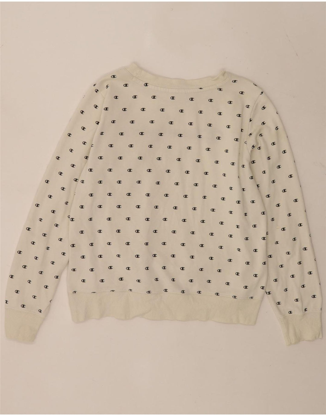Jumper de moletom gráfico Champion Boys 11-12 anos grande branco manchado