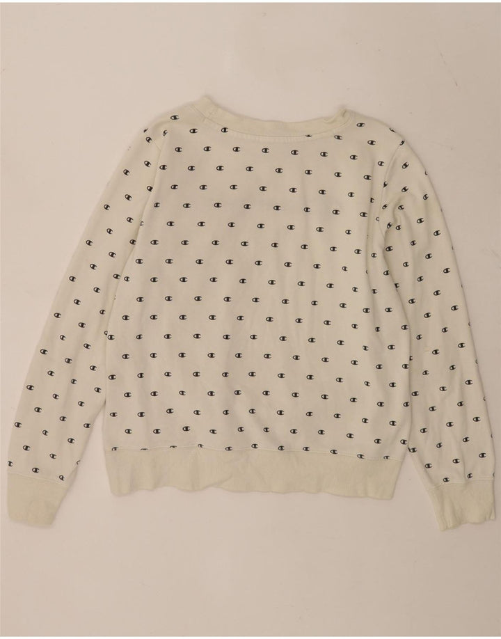Jumper de moletom gráfico Champion Boys 11-12 anos grande branco manchado