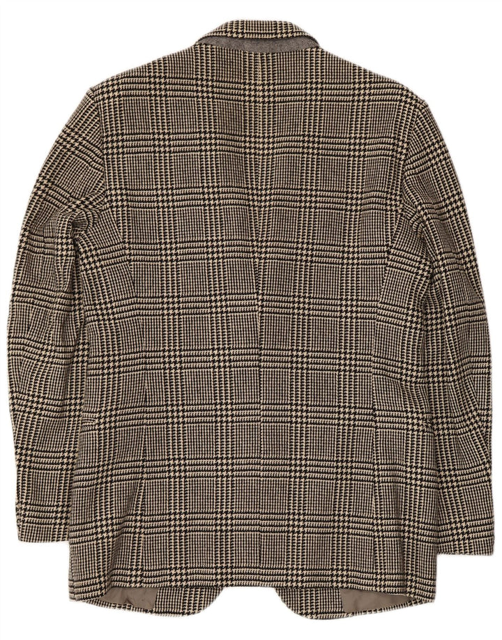 Jaqueta blazer masculina de 2 botões Jack Emerson UK 36 pequena preta Houndstooth