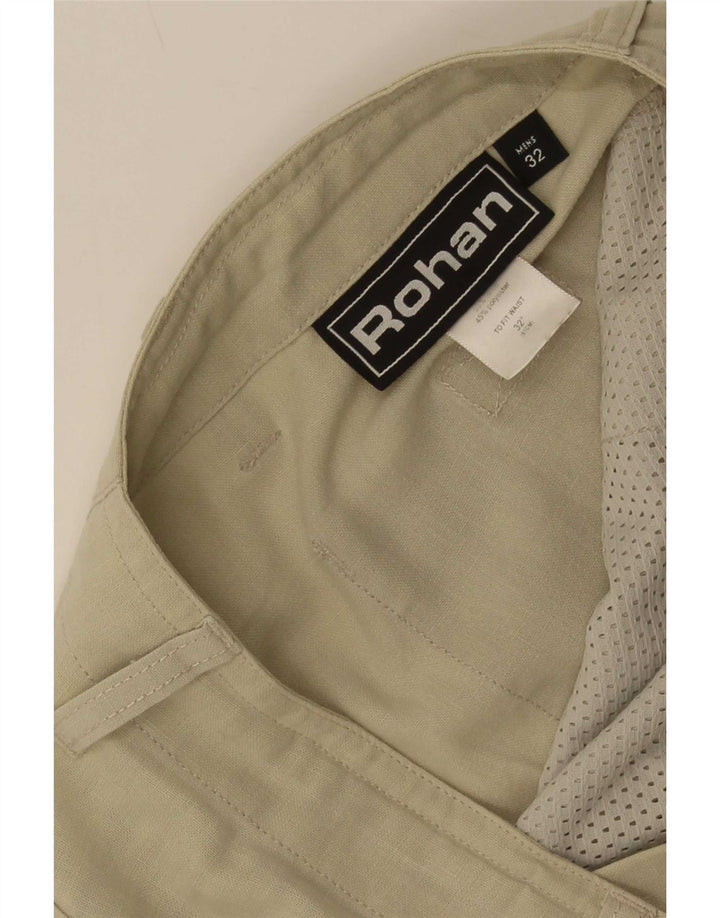 Shorts casuais masculinos Rohan médio W32 linho cáqui