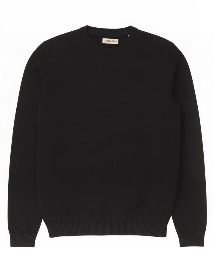 Jack & Jones Suéter masculino com gola redonda pequeno azul marinho