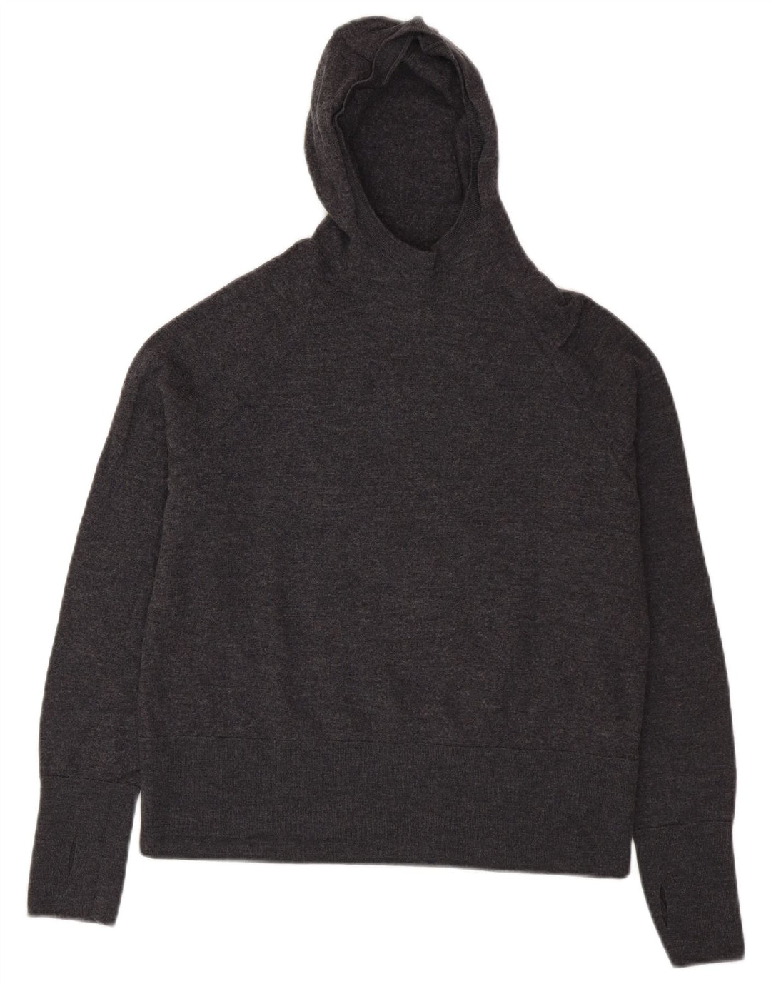 Suéter feminino Cos com capuz e corte UK 14 lã cinza médio