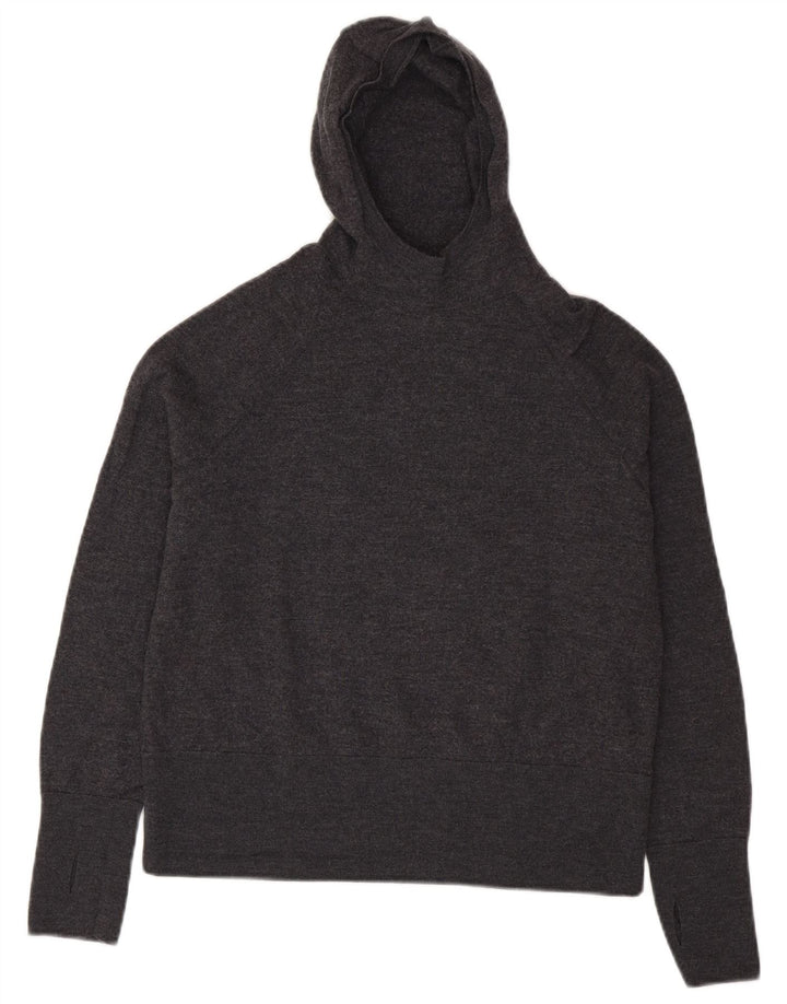 Suéter feminino Cos com capuz e corte UK 14 lã cinza médio