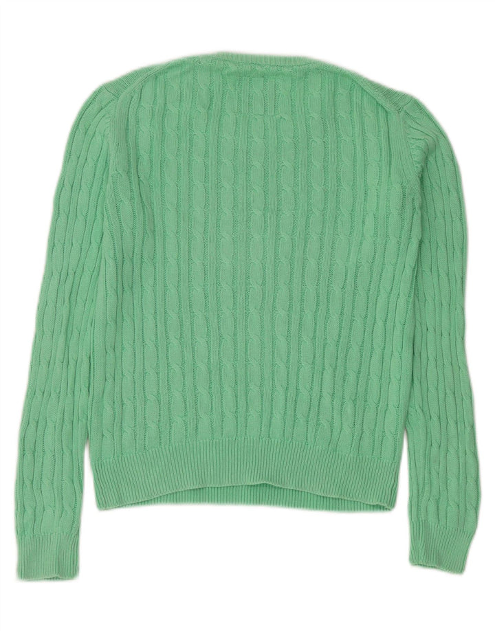 Jack Wills Suéter feminino oversized com gola redonda Reino Unido 10 pequeno verde