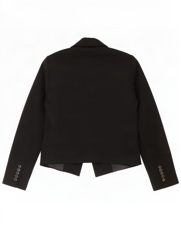 Zara Womens Open Blazer Jacket UK 10 Pequeno Poliéster Preto