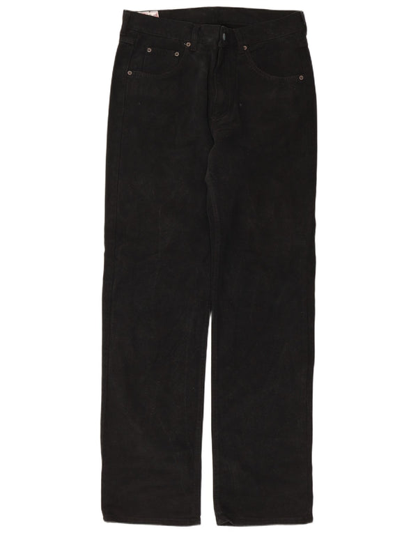 Calça Rifle Mens Reta Casual W34 L33 Algodão Preto