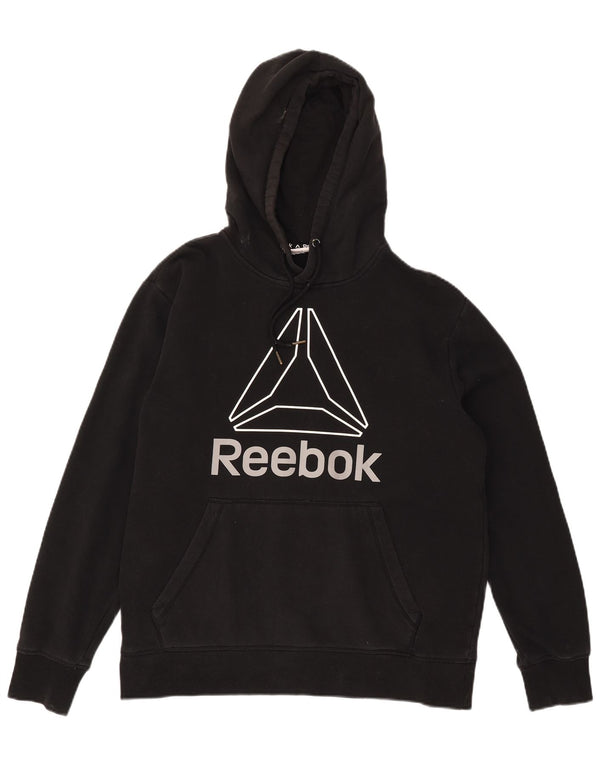 Reebok Mens Graphic Hoodie Jumper Grande Preto
