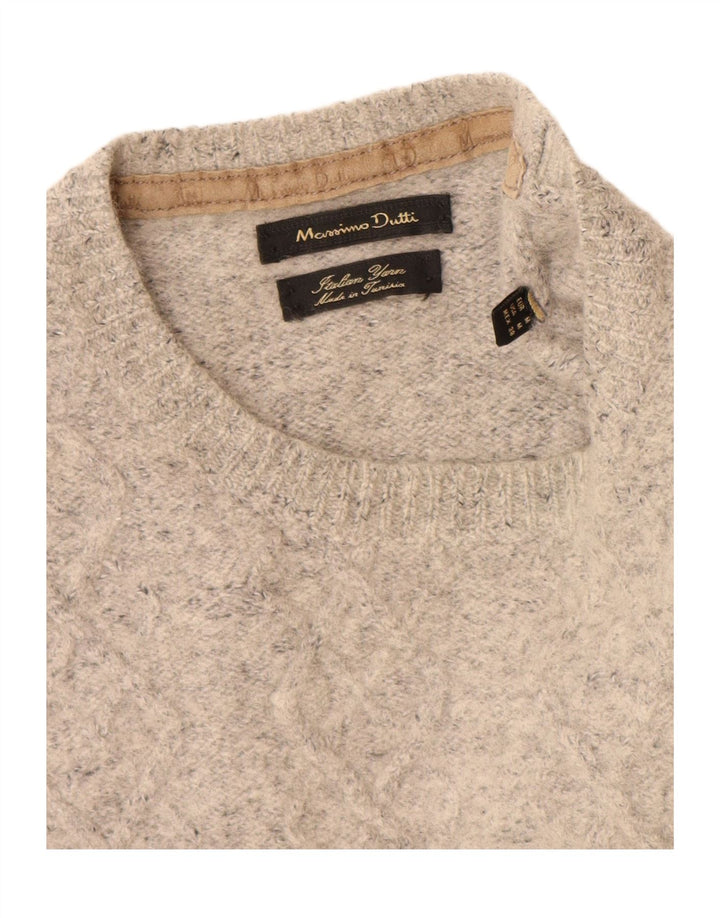 Suéter masculino Massimo Dutti com gola redonda cinza médio