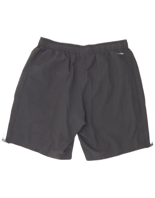 Shorts esportivos masculinos Adidas grandes esportivos pretos de poliéster