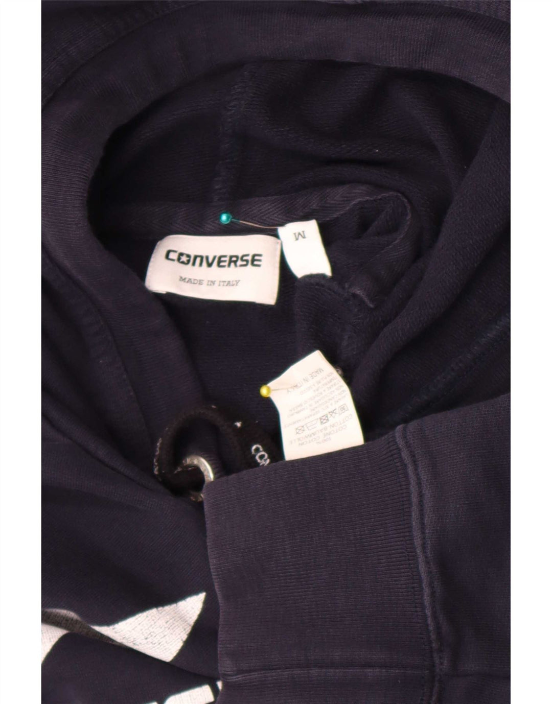 Converse masculino gráfico moletom com capuz médio algodão azul marinho