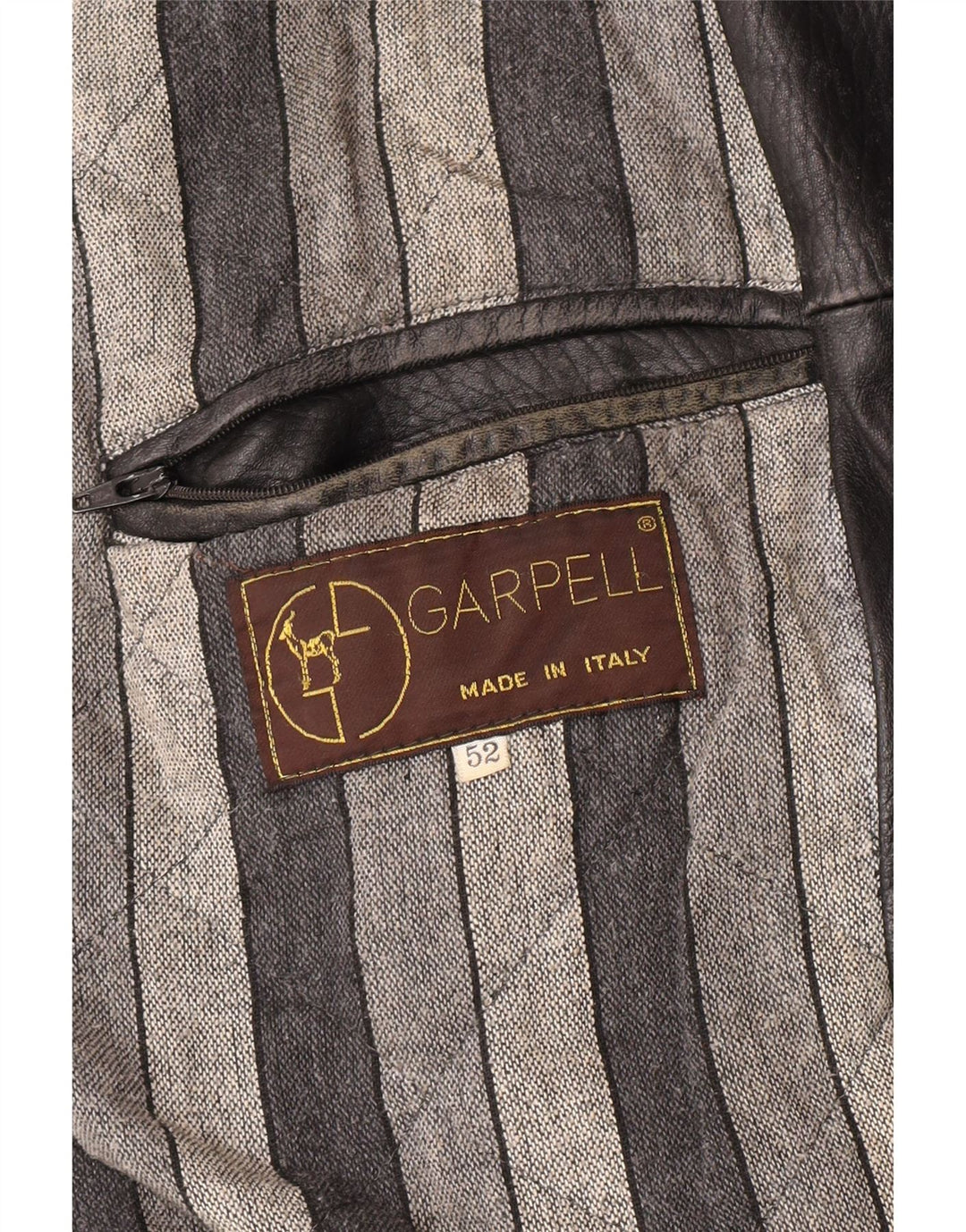 Jaqueta de couro feminina vintage IT 52 2XL couro preto